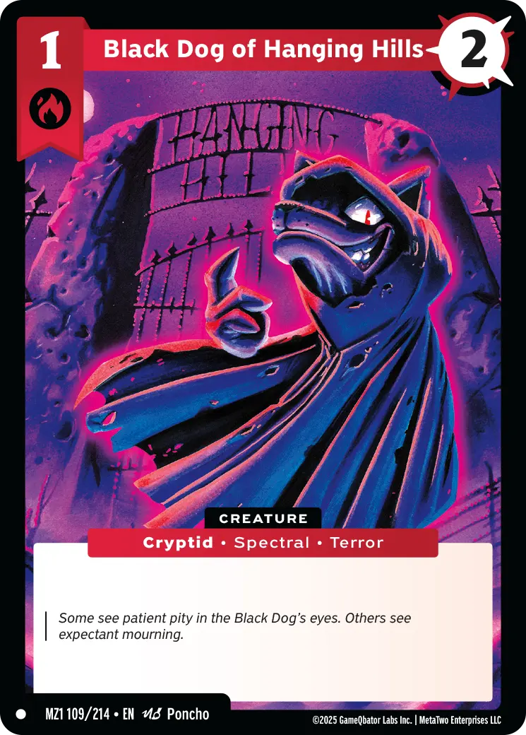Black Dog of Hanging Hills - MZ1-109 - MetaZoo Base Set