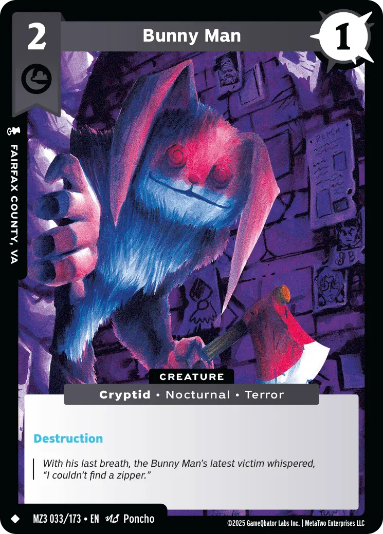 Bunny Man - MZ3-033 - MetaZoo Secret Shadows