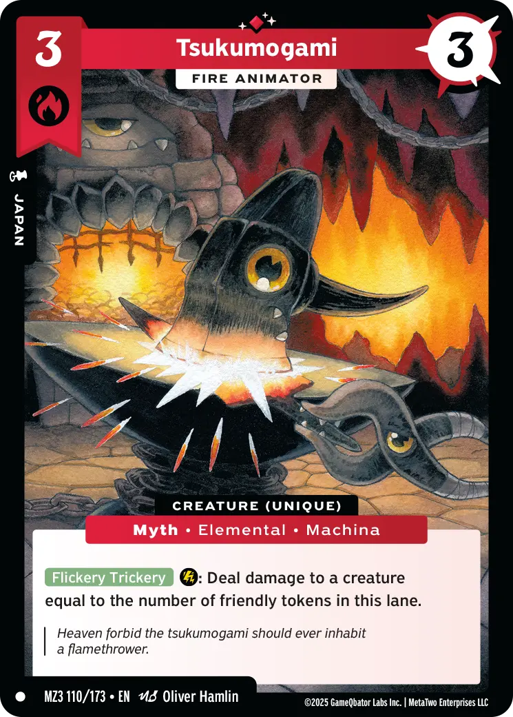 Tsukumogami - Fire Animator - MZ3-110 - MetaZoo Secret Shadows