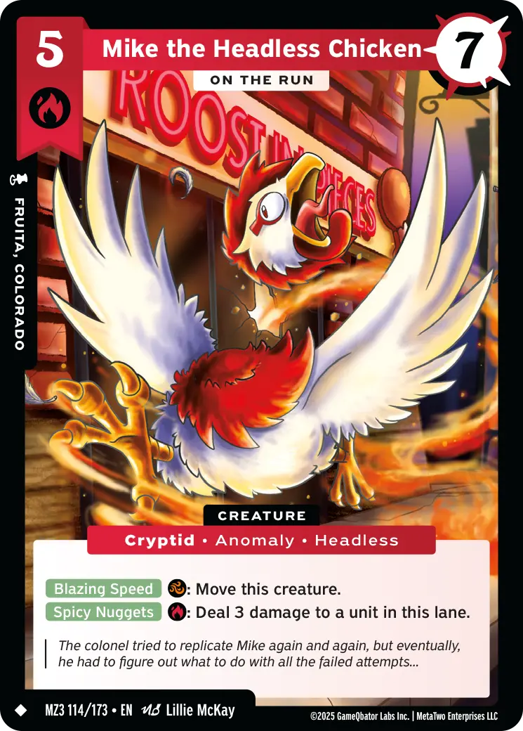 Mike the Headless Chicken - On the Run - MZ3-114 - MetaZoo Secret Shadows