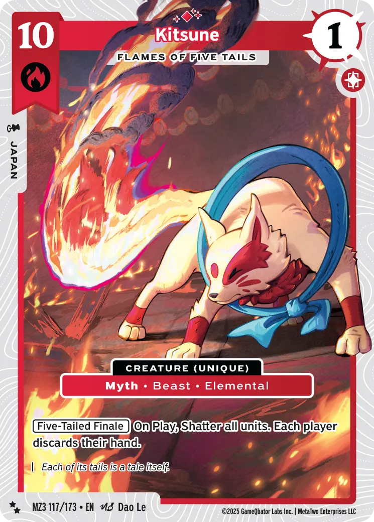 Kitsune - Flames of Five Tails - MZ3-117 - MetaZoo Secret Shadows