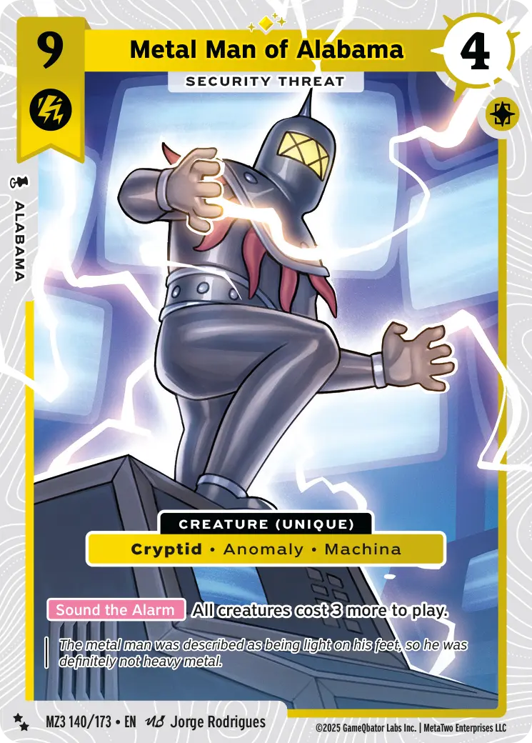 Metal Man of Alabama - Security Threat - MZ3-140 - MetaZoo Secret Shadows
