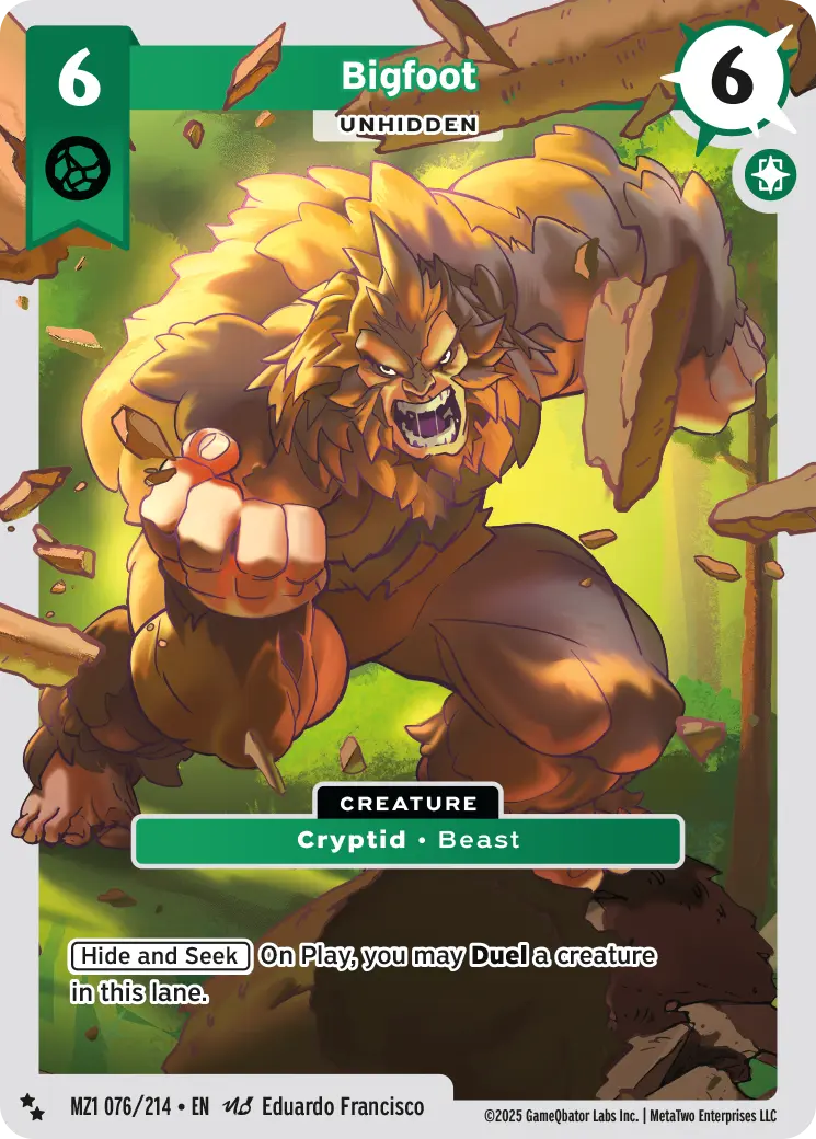 Bigfoot - Unhidden - MZ1-076 - MetaZoo Base Set