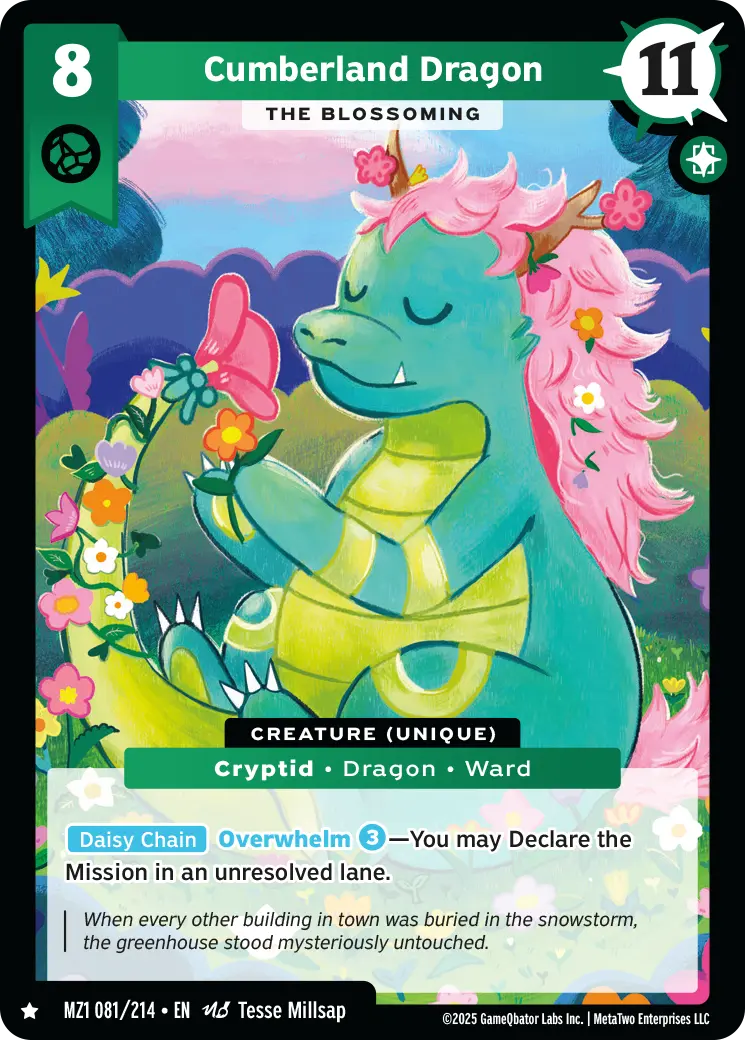 Cumberland Dragon - The Blossoming - MZ1-081 - MetaZoo Base Set