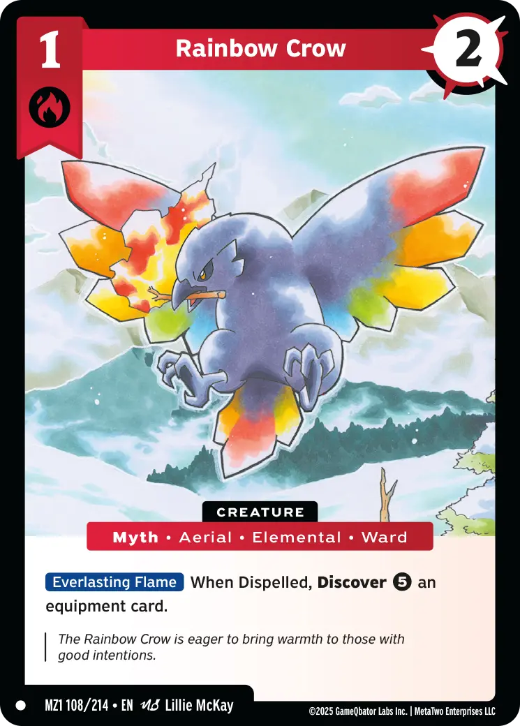 Rainbow Crow - MZ1-108 - MetaZoo Base Set