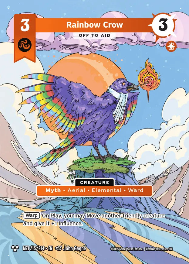 Rainbow Crow - Off to Aid - MZ1-215 - MetaZoo Base Set