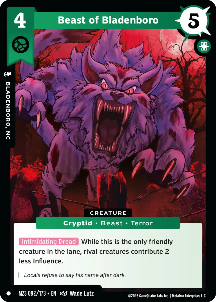 Beast of Bladenboro - MZ3-092 - MetaZoo Secret Shadows