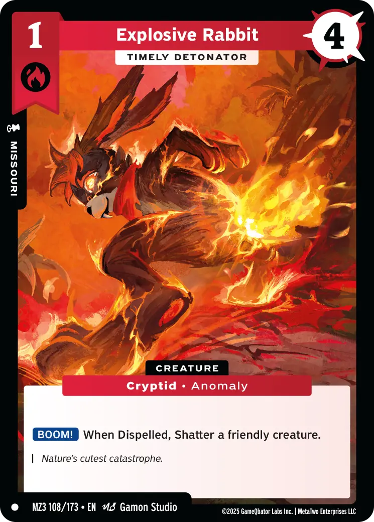 Explosive Rabbit - Timely Detonator - MZ3-108 - MetaZoo Secret Shadows