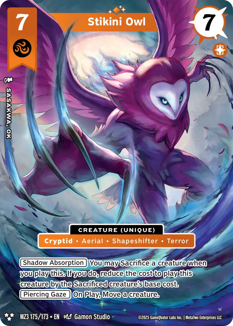 Stikini Owl - MZ3-175 - MetaZoo Secret Shadows