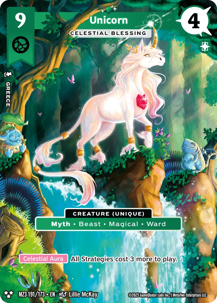 Unicorn - Celestial Blessing  - MZ3-191 - MetaZoo Secret Shadows